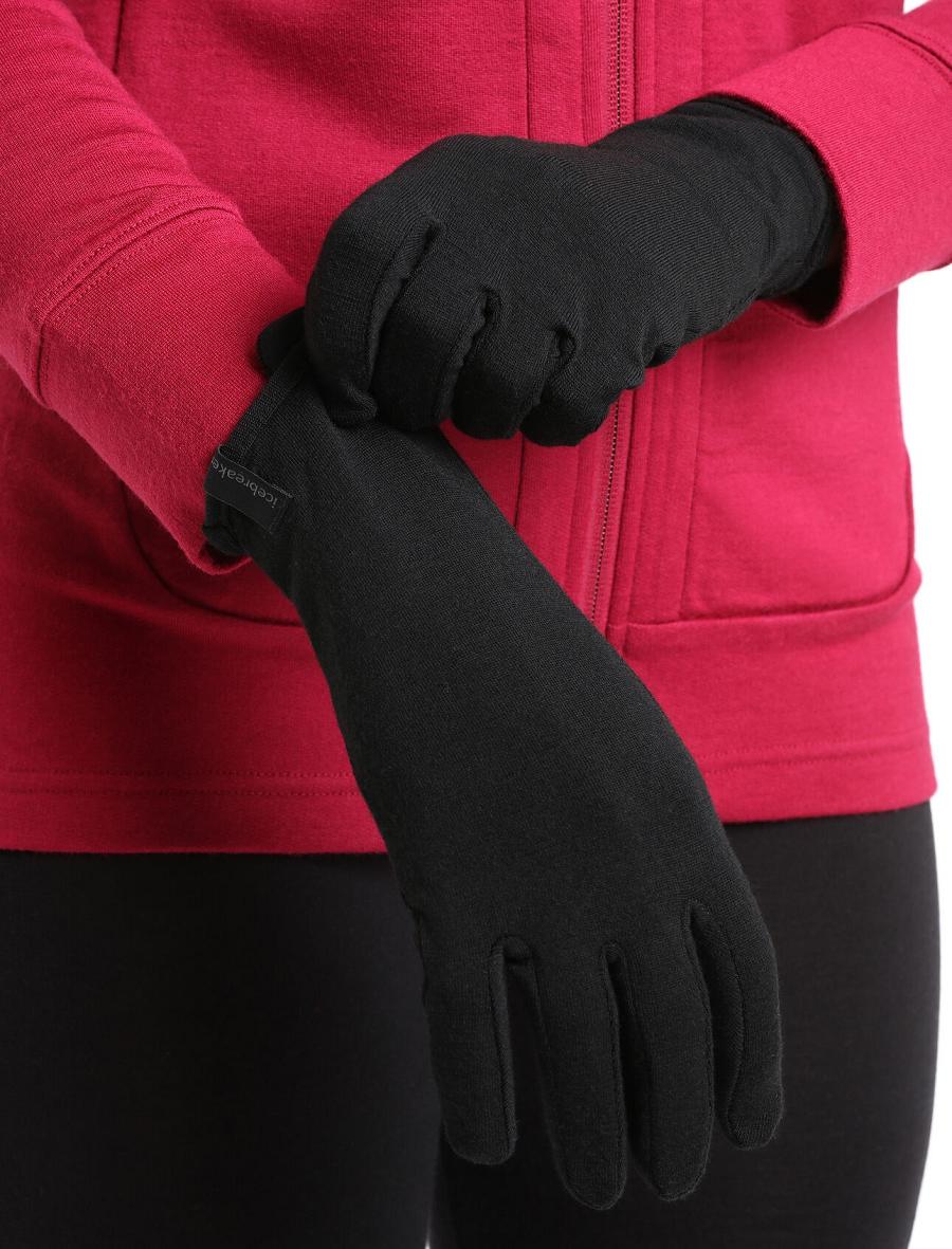 Gants Icebreaker Unisex Merino 260 Tech Glove Liners Homme Noir | FR 1059VRWD